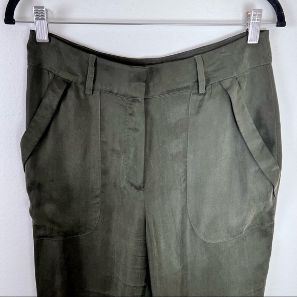 Bebe Women's Cupro Dress Pants High Rise Straight Leg Career - Picture 2 of 4